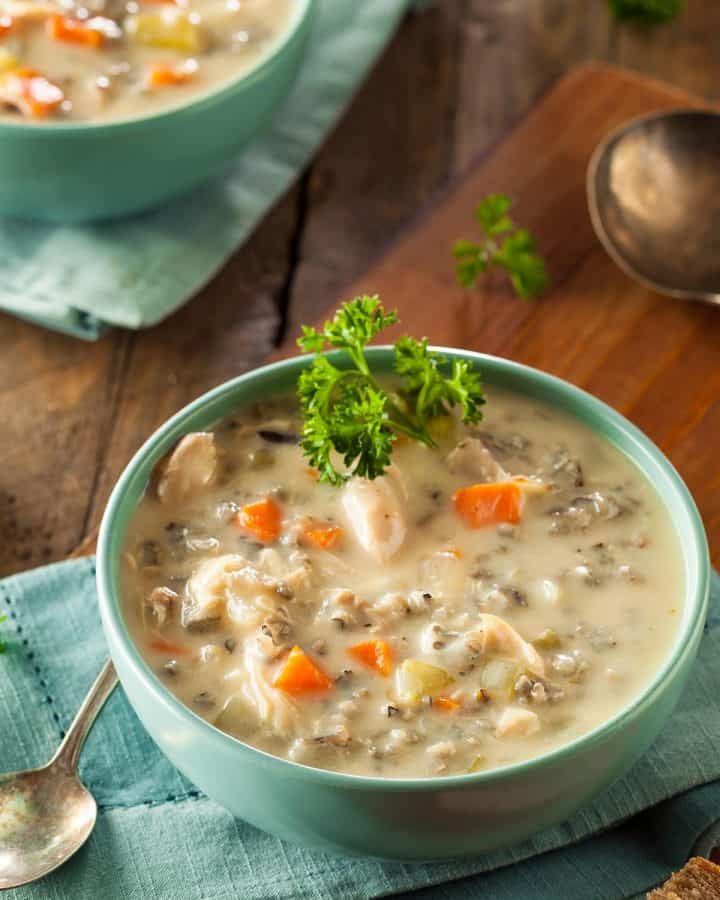 Chicken and Wild Rice Soup Recipe - This creamy soup is so delicious and flavor. It's a family favorite and great fall soup.