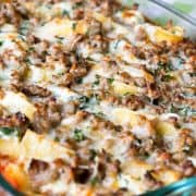 Ricotta Stuffed Shells with Sausage makes an easy italian meal for the whole family!