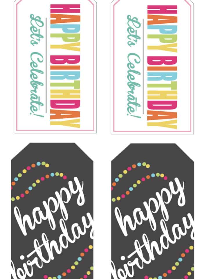 Happy Birthday Tags for Gifts - Free Printable