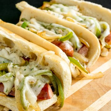 Kielbasa Hoagie Sandwiches with Sausage and Peppers - This is some perfect tailgating food! Man Food! Easily grilled or sauteed on a stove if you doing some homegating.