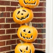 Stacked Pumpkin Heads - Pumpkin Topiary for Halloween Front Door Decorations