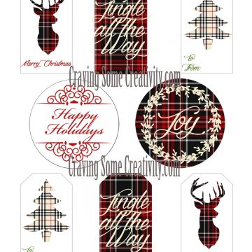 Free Printable Holiday Gift Tags- Christmas Plaid Edition.