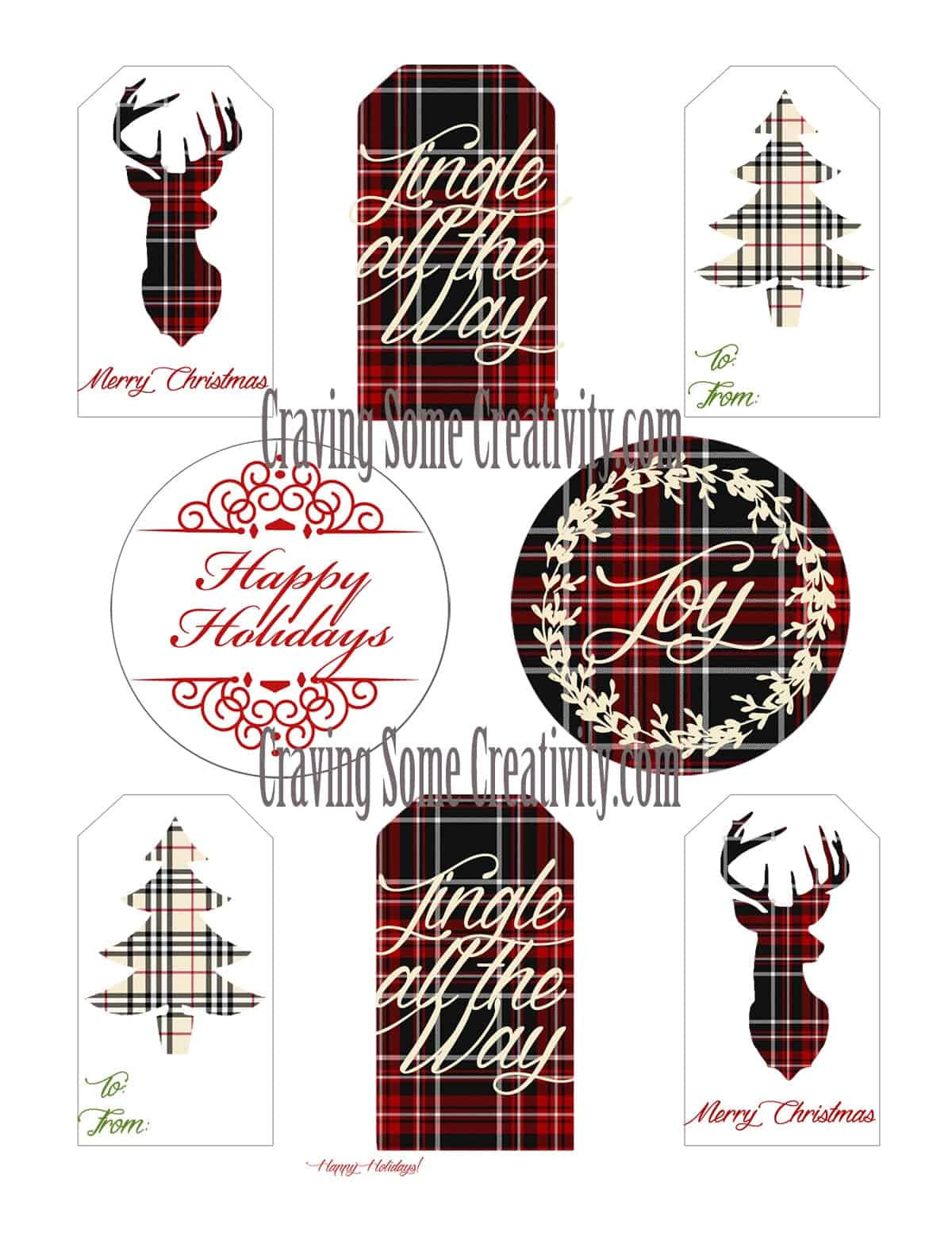 Collection of free printable Christmas gift tag ideas. 