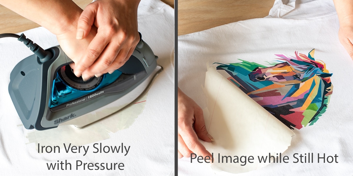 Demonstration of Ironing Photo Transfer and Peeling the Backing off.