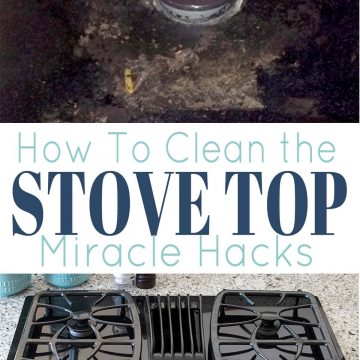How to clean a glass stove top with closeup and cleaner.