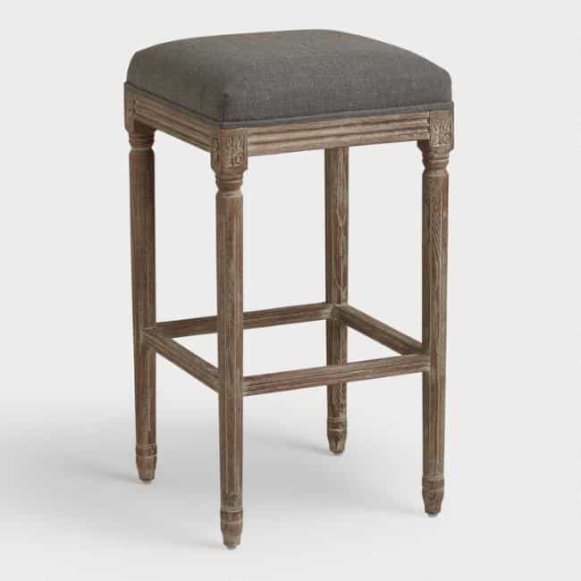Rectangle grey bar stool.
