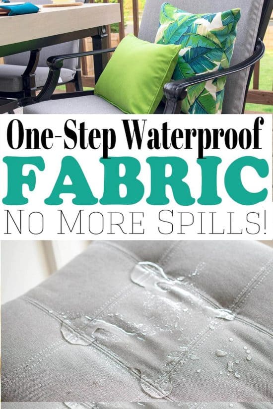 Are you tired of trying solutions for various spills? Did you know that you can make fabric waterproof by spraying it with a waterproof spray for fabric?! If you’ve ever wondered how to waterproof fabric, today’s tutorial will show you how in one simple step!