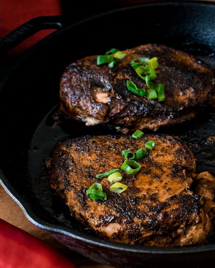 Blackened Chicken Recipe- Cajun spices mix together with a special cooking technique for blackening to make a chicken breast that is bold and juicy.