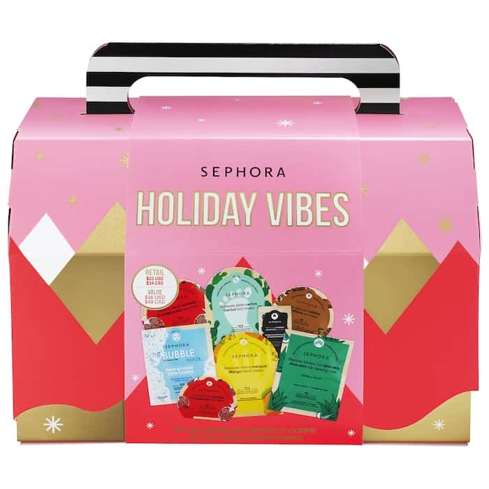 Sephora holiday vibes collection with face masks.