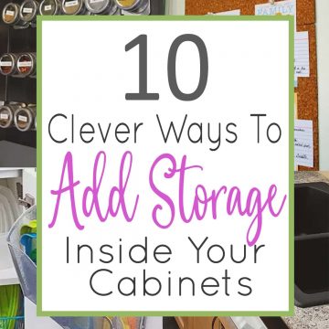 Cabinet Storage Ideas with Title Overlay.