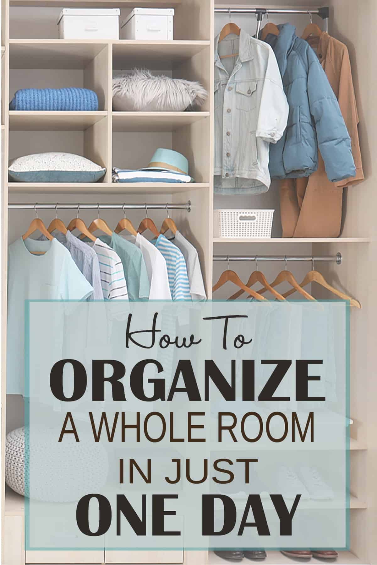 An Organized closet illustrating brilliant home organization Ideas