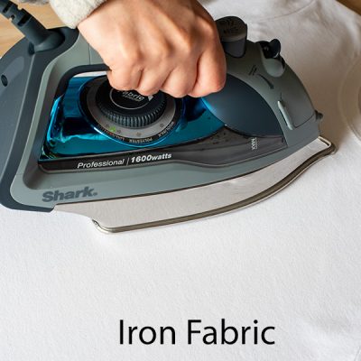 An iron on fabric making it smooth.