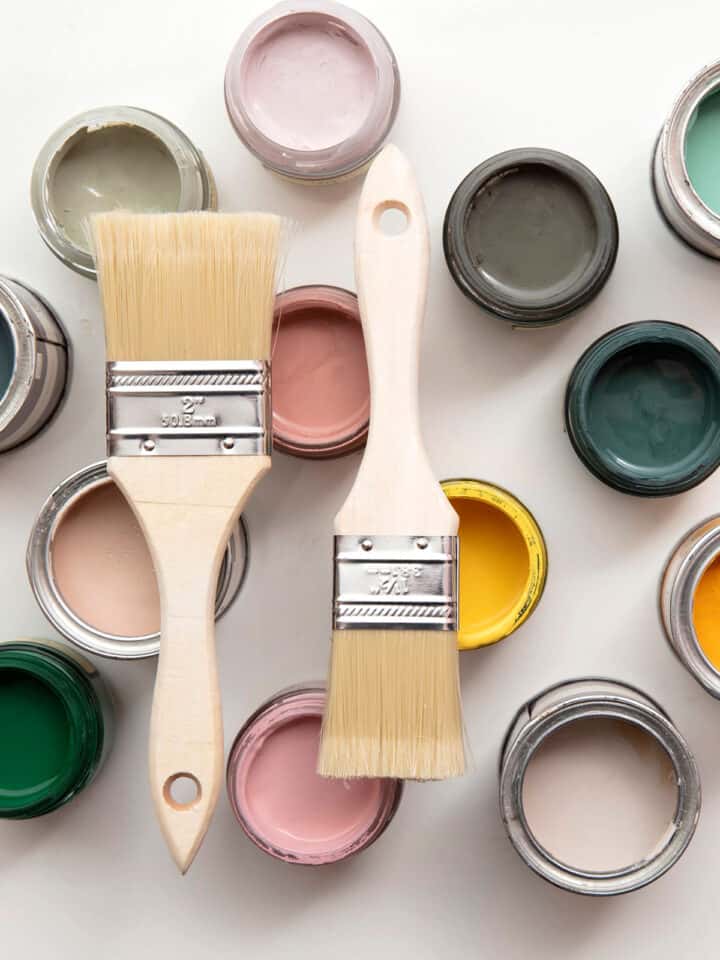 Cans of paint.