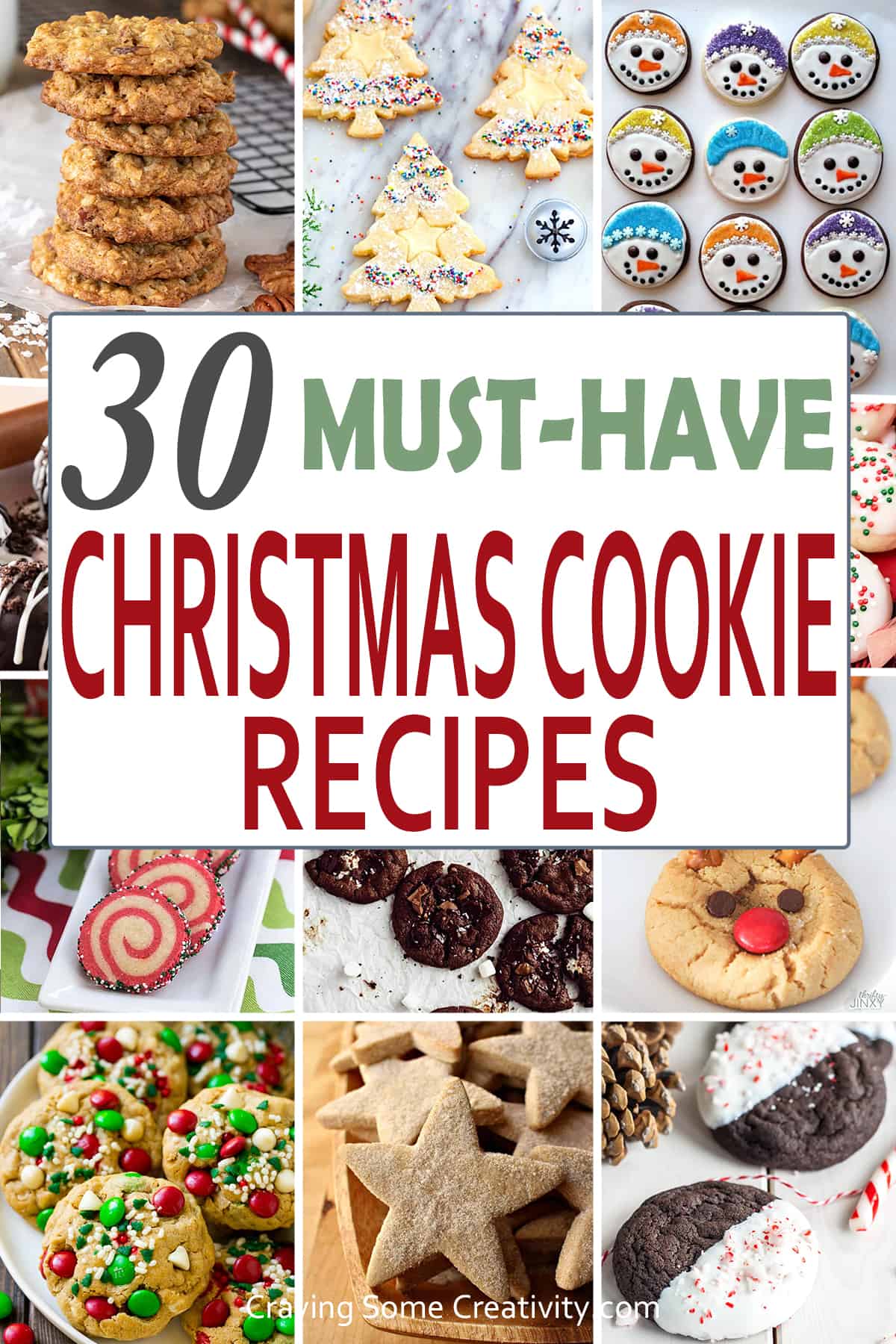 Collage of Christmas cookie recipes for an exchange including chocolate chip, iced cookies, and holiday shapes. Post title overlay.