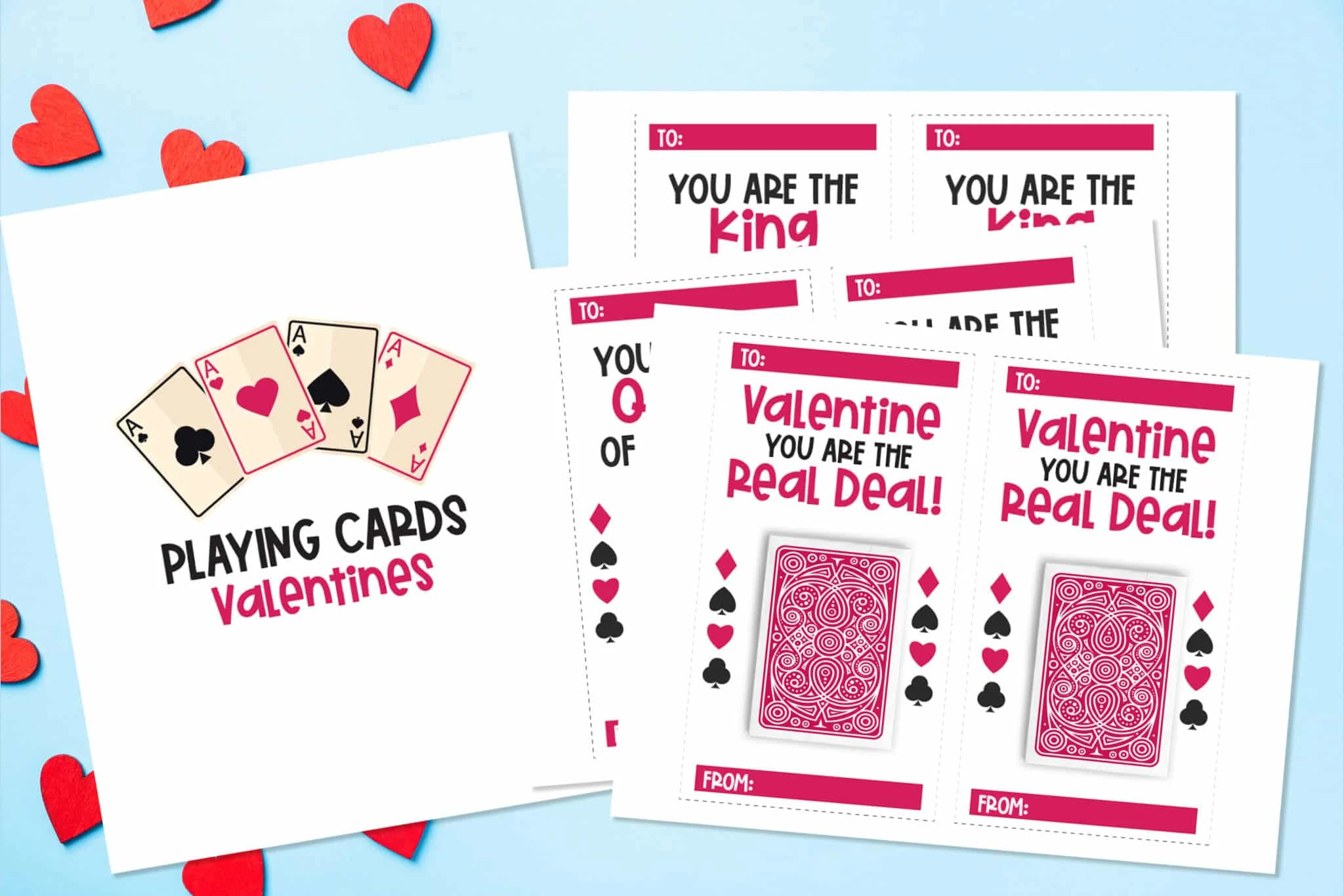 Playing cards printable cards for a valentine.