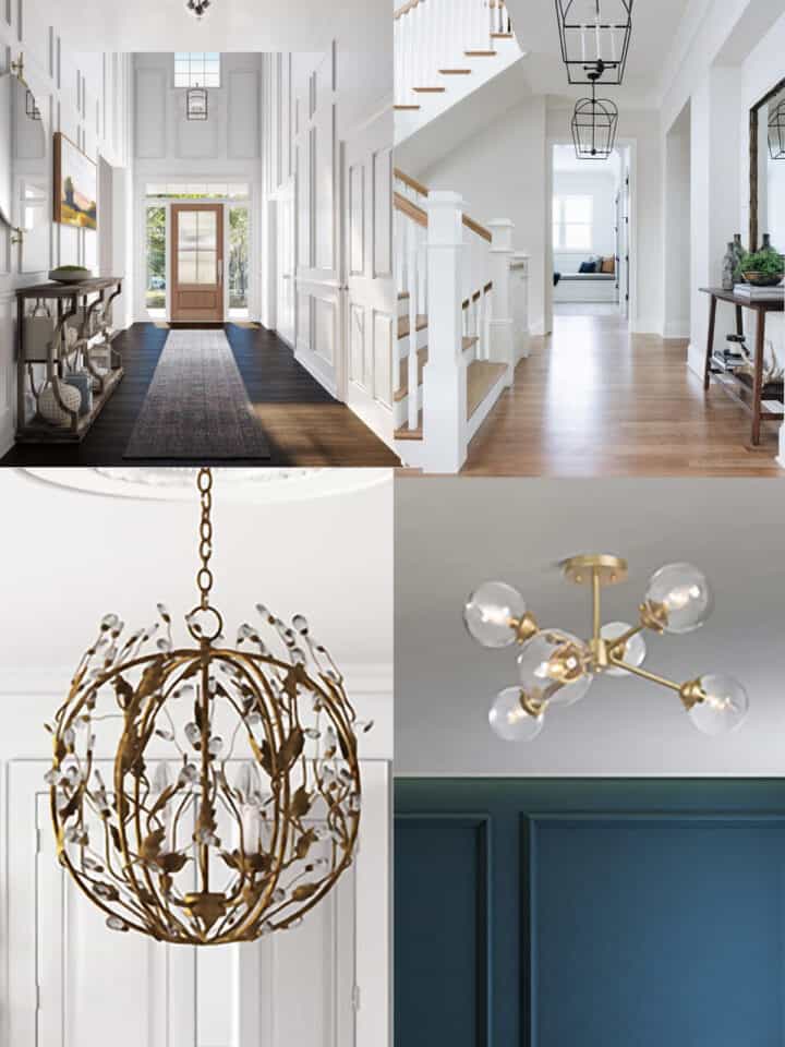 Collage entryway ideas for lighting and ceiling light design with post title.