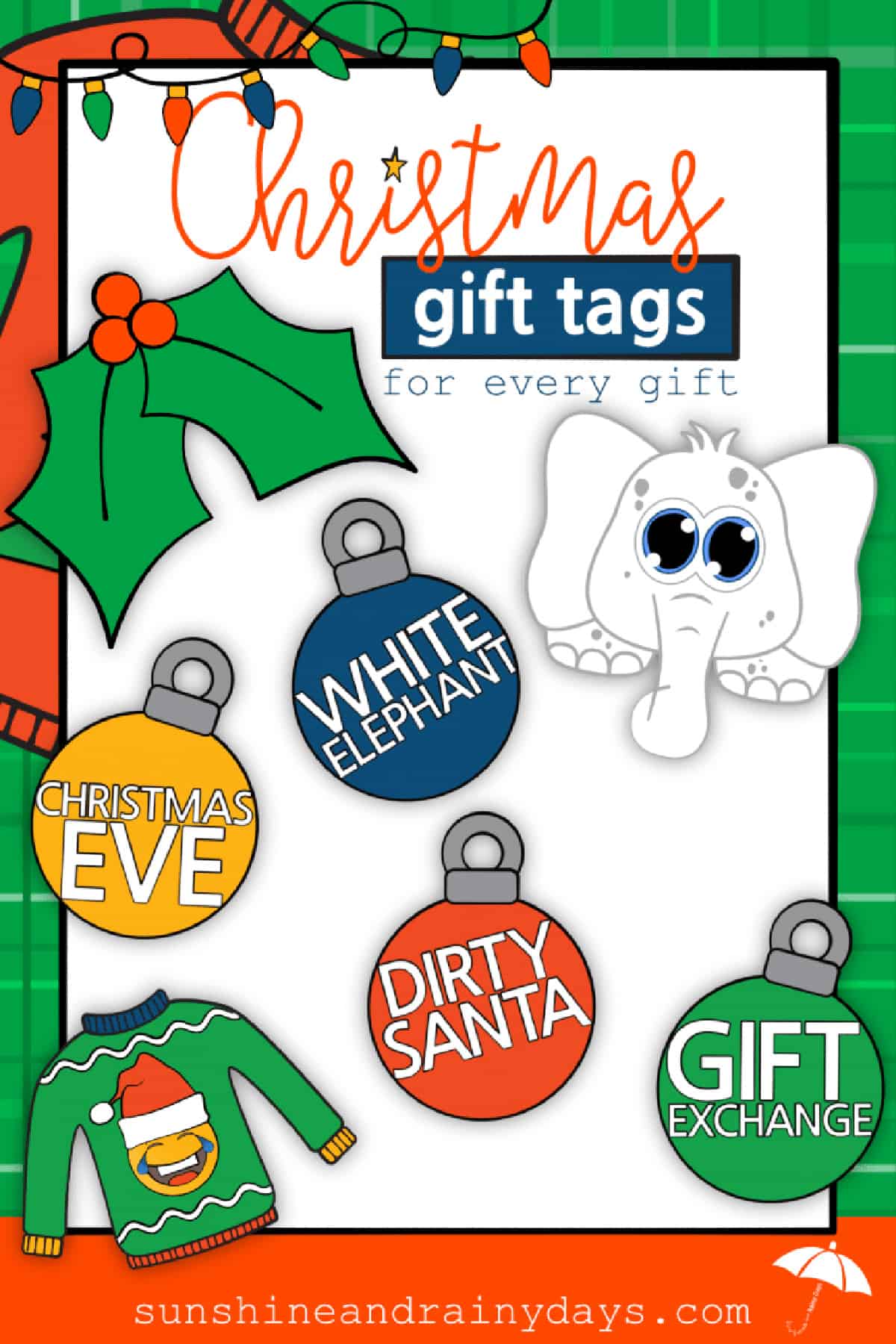 Colorful illustrated Christmas gift tags for every type of gifting occasion.