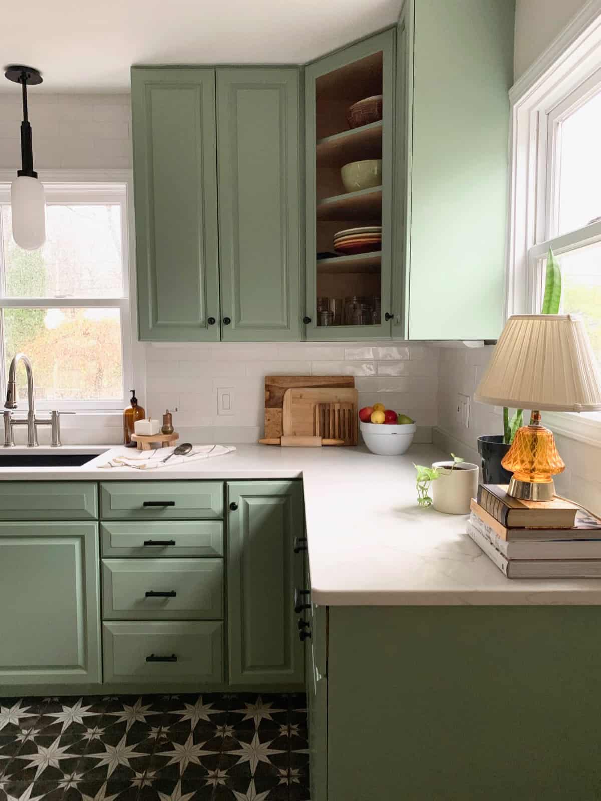 Sage green clearance cabinet paint
