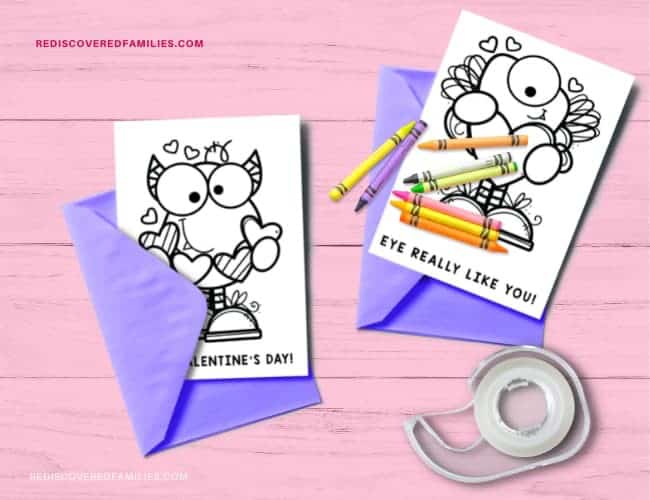 Two coloring pages for valentine's day with envelopes.